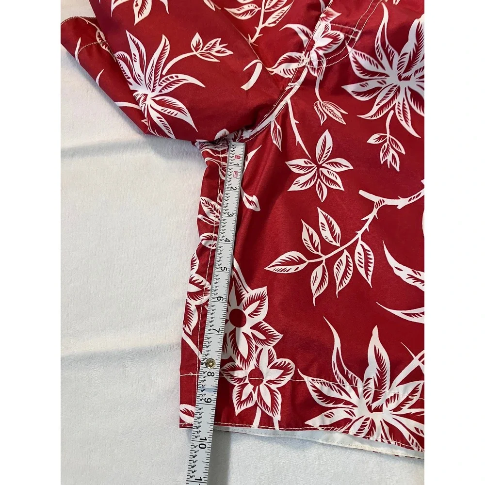 Polo Jeans Co Ralph Lauren Mens Red White Tropical Floral Board Shorts Size L